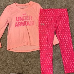Under Armour size 3T. Small stain on knee from a marker.